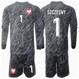 Polen Wojciech Szczesny #1 Keeper Uit tenue Kids EK 2024 Lange Mouw (+ Korte broeken)